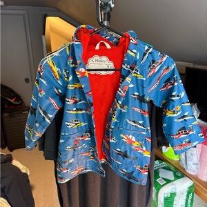 Hatley Airplane Print Raincoat - Blue and Red